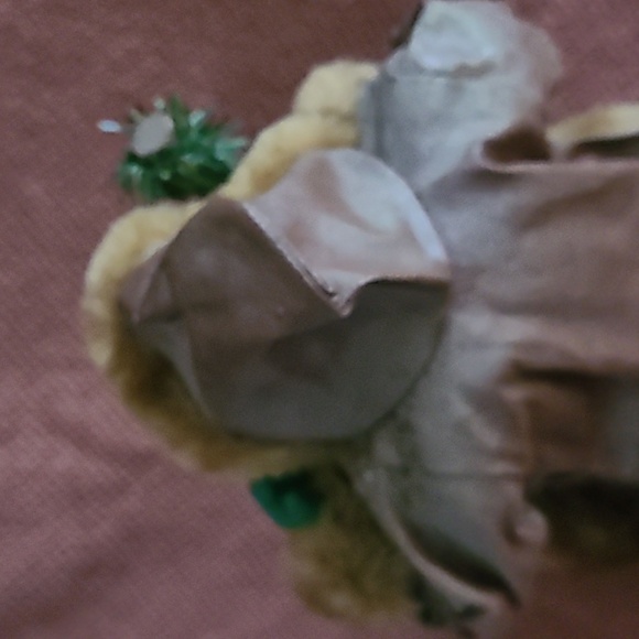 Woodland Santa Statue, 10 1/2” tall, Fabric mache Santa Claus with bag fur trim. - Picture 6 of 7